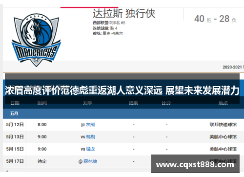 浓眉高度评价范德彪重返湖人意义深远 展望未来发展潜力